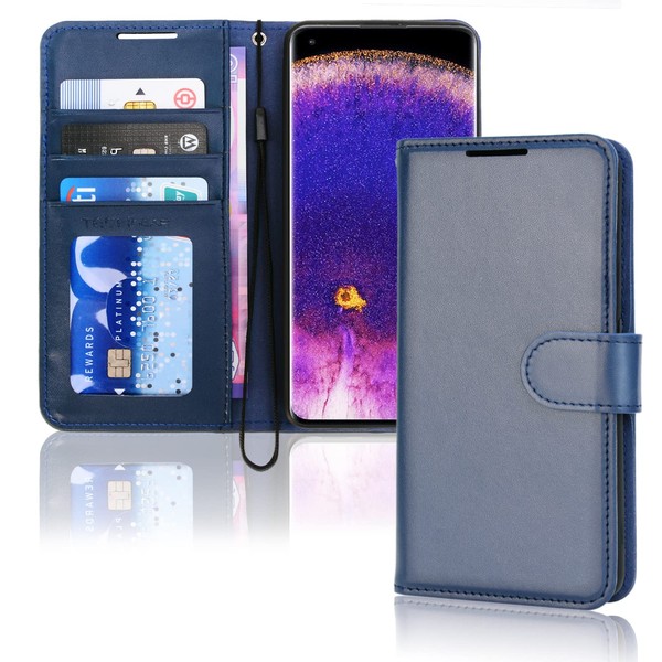 TECHGEAR Leather Wallet Case for Oppo Find X5 Pro 5G,