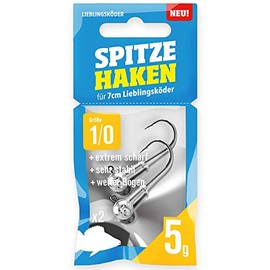 Lieblingsköder Pointed Hooks Size 1/0 Jig Heads – 2 Jig Hooks, Weight: 5 g