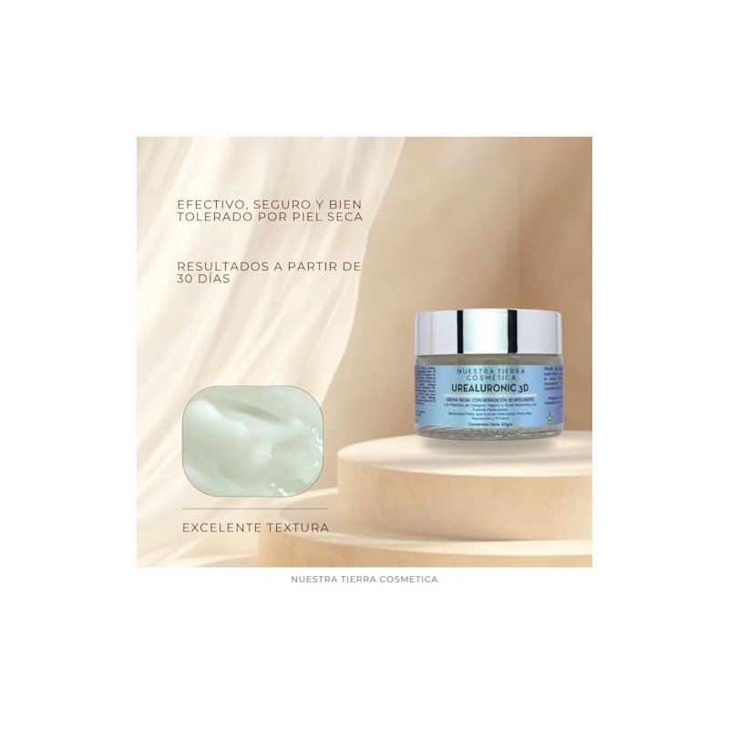 Nuestra Tierra Cosmetica Urealuronic Crema Facial Hidratante Colágeno Vegetal Ácido