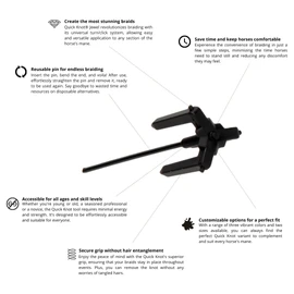 Quick Knot® Deluxe Mane Clip for Horses, Suitable for Horses and Ponies, Reusable (Brown, XL)