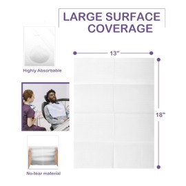 Blazco White Dental Bibs 125 Sheets, Disposable Dental Bibs 3 Ply Waterproof Dentist Bib for Adults & Children, Large Bulk Wipes 13'' x 18'' - Best for Medical, Tattoo, Piercing & Personal Use