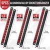 Reniteco Magnetic Socket Organizer, 6-Piece Heavty Duty Aluminum Socket Holder,