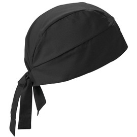 5 ( cinque ) pezzi Bandana Professionale da Cucina e Lavoro Cappello Chef Stile Pirata Lacci Regolabili, Sottocasco Traspirante Misto Cotone Taglia Unica Unisex Ideale Ristorazione Barbecue (Nera)