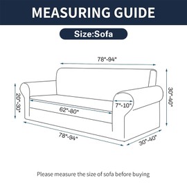 2025 New Stretch Sofa Slipcovers Couch Cover for 3 Cushion Furniture Protector Sofa Covers with Elastic Bottom Jacquard Fabric Small Checks for Pets, Kids -Sofa, Chocolate