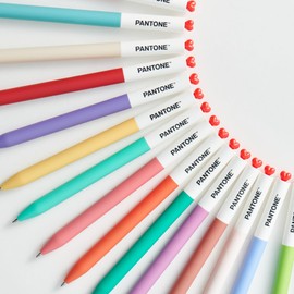 Kaco FIRST Gel Pens 2 Pieces with Black Ink, 0.5 mm Fine Point, Smooth Writing Experience, Aesthetic Cute Stationery for Journaling, Note Taking Pens (2016 Serenity & Rose Quartz)