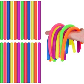 24 Pieces Colorful Monkey Noodle Stretchy String Fidget Toys Sensory Toys Toy Elastic Strings Fidget Toys for Birthday Party Treasure Box Toys for Classroom Rewards Carnival Prizes