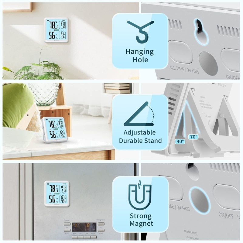 DOQAUS Digital Hygrometer Indoor Thermometer for Home, Room Thermometer with