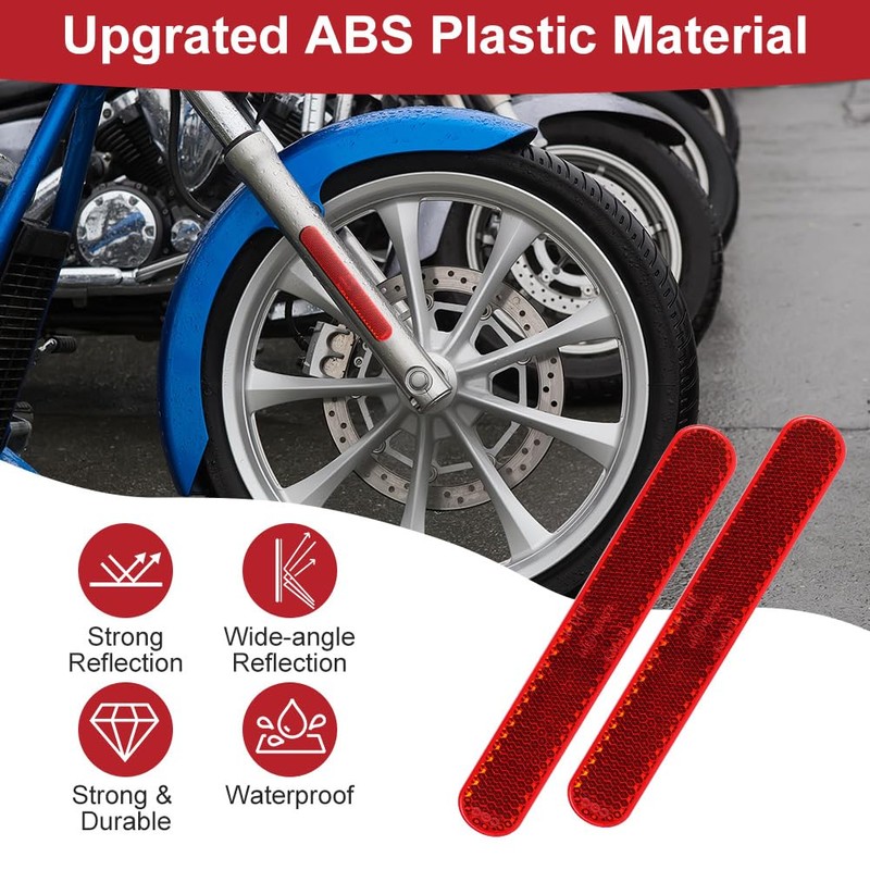AYBUY Reflectors Motorcycle E4 Rear Red, 2 Pieces 139 x