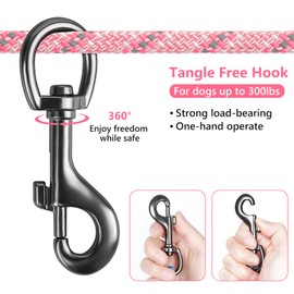 Tresbro Dog Camping Leash, 50ft/75ft/100ft Dog Trolley System for Dogs up to 300lbs, Portable Lightweight Dog Runner Lead for Yard, Reflective Dog Tie Out Cable for Camping, Courtyard, Park, Outside