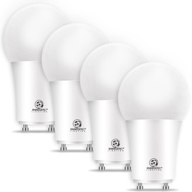 Energetic LED GU24 Base Light Bulb, 800 Lumens, A19 Shape, 60 Watt Equivalent (8.5W), 3000K Warm White, Non-Dimmable, Twist Lock Light Bulbs for Home Lighting, UL Listed, 4 Pack