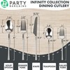 Party Bargains Silver Plastic Silverware - [40 Counts] Infinity Modern