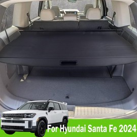 Liizoo Cargo Cover for Hyundai santa fe 2024 Accessories Trunk Cover Rear Trunk Organizer Security Cover Shielding Shade, Black