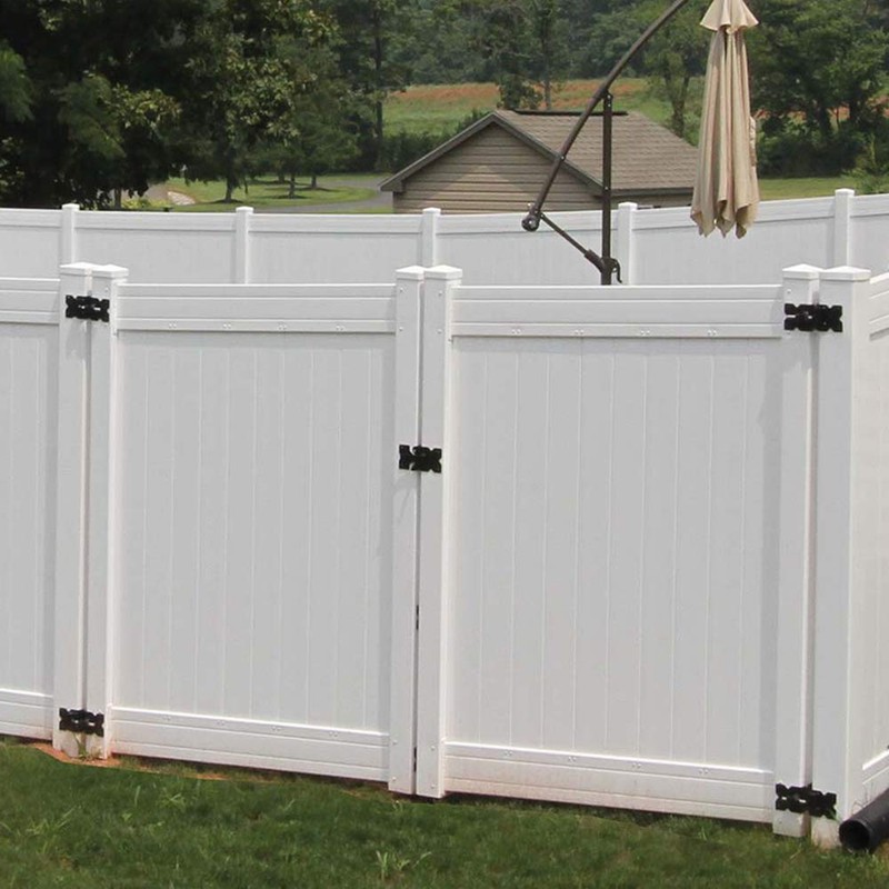 WINSOON Adjustable Self-Closing Vinyl Fence Gate Hinges 2 Pack,Stainless Steel(Black