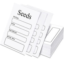 100 Pcs Seed Envelopes Resealable Self Sealing Seed Envelope Seed Packets 3.15 x 4.72 Inch Seed Saving Envelopes with Preprinted Seed Collecting Template for Collection of Vegetable Seeds (White)