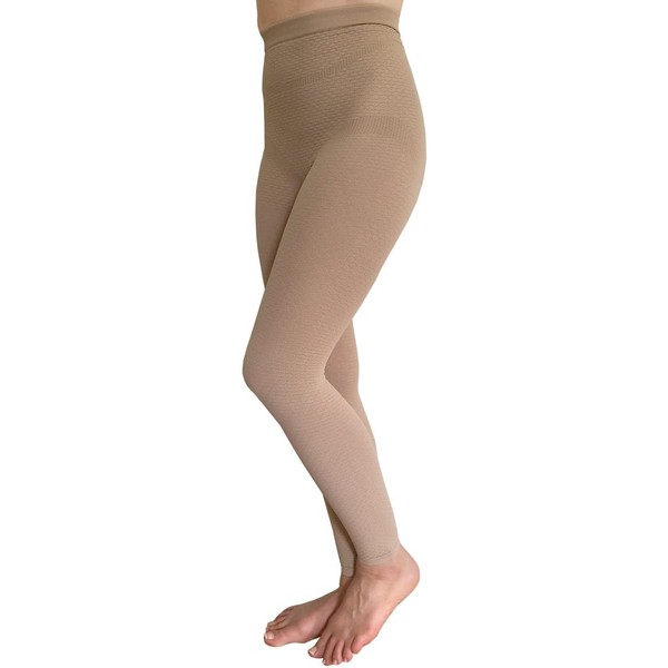 BIOFLECT® Infrared Compression Micromassage Leggings - Therapy for Edema, Inflammation, Cellulite, Pain - Slimming Support and Comfort - Natural Alternative Treatment - Sand 3XL