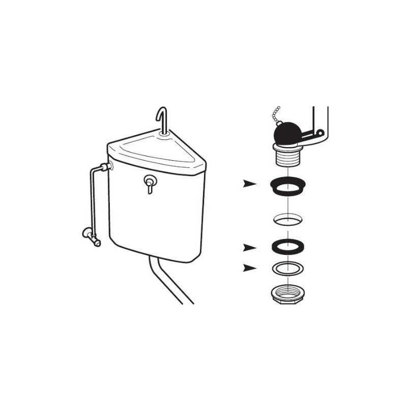 SANEI PP42-31S Toilet Parts Low Tank Siphon Mounting Gasket