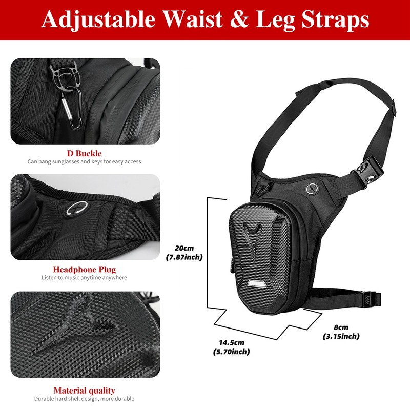 Cycling Bag Hard Shell Polyester Fibre Motorcycle Waist Pack for