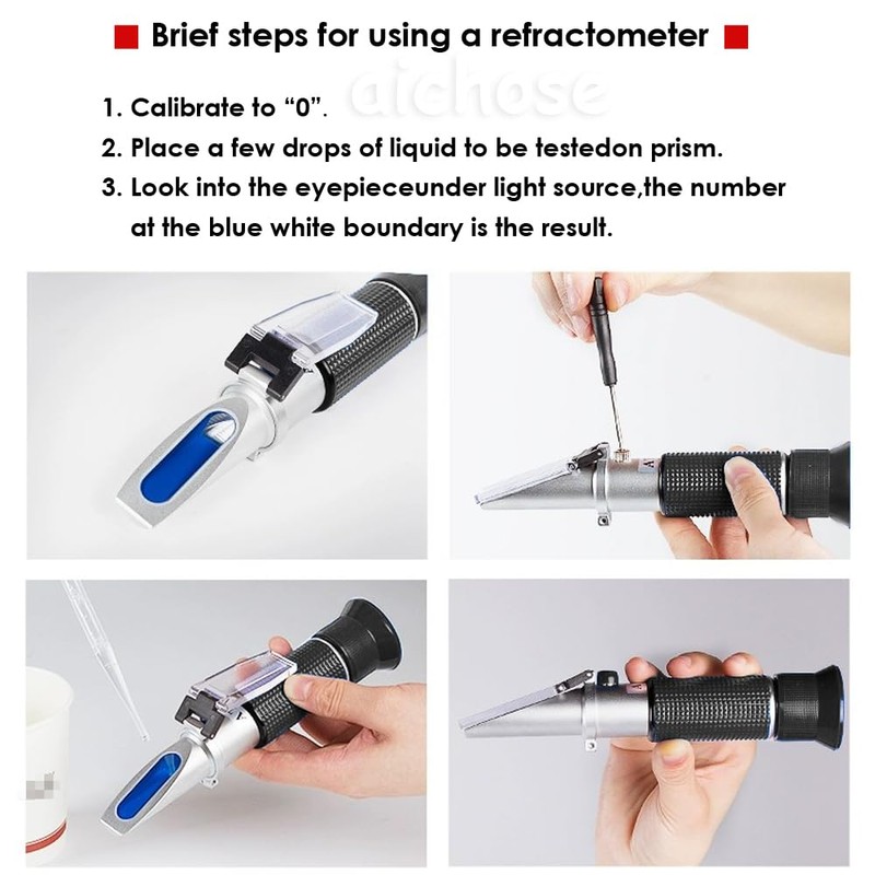 4-in-1 DEF Antifreeze Coolant Refractometer for Automobile Antifreeze System, Diesel