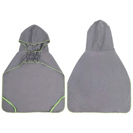 DogLemi Super Absorbent Bath Towels for Dogs Fast Drying Dog Bathrobe 100% Microfiber Washable Towel Robe with Hood for Large Medium Small Pets (Grey, M)