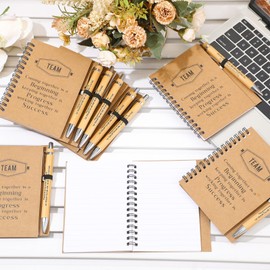 Fulmoon Employee Appreciation Gifts Thank You Gifts Inspirational Spiral Notepads Bulk with Bamboo Pen 3.9 x 5.5 Inch Motivational Notebooks for Coworker Staff Gift (30 Sets)