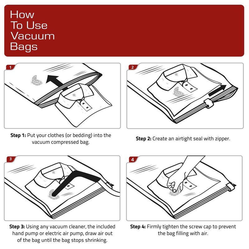 Vinsani 3 Pack Reusable Vacuum Storage Bags with Double-Zip Seal