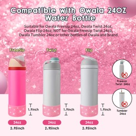 BKBY Protective Glitter Silicone Boot Compatible with Owala 24oz 32oz 40oz, Bling Cup Sleeve Bottom Bumper Cover Compatible with Owala FreeSip, Twist, or Flip Stainless Steel Water Bottles