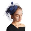 DRESHOW Fascinator Hats for Women Pillbox Hat with Veil Headband