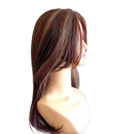 Wig Terrace Hairpiece Partial Wig Long Straight Highlight 3D Gradient 50cm Mesh Long Wig Full Wig-like Hairpiece Wide Net Base