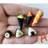 14 Pcs miniature dollhouse Handmade Clay sushi Hand roll Tempura