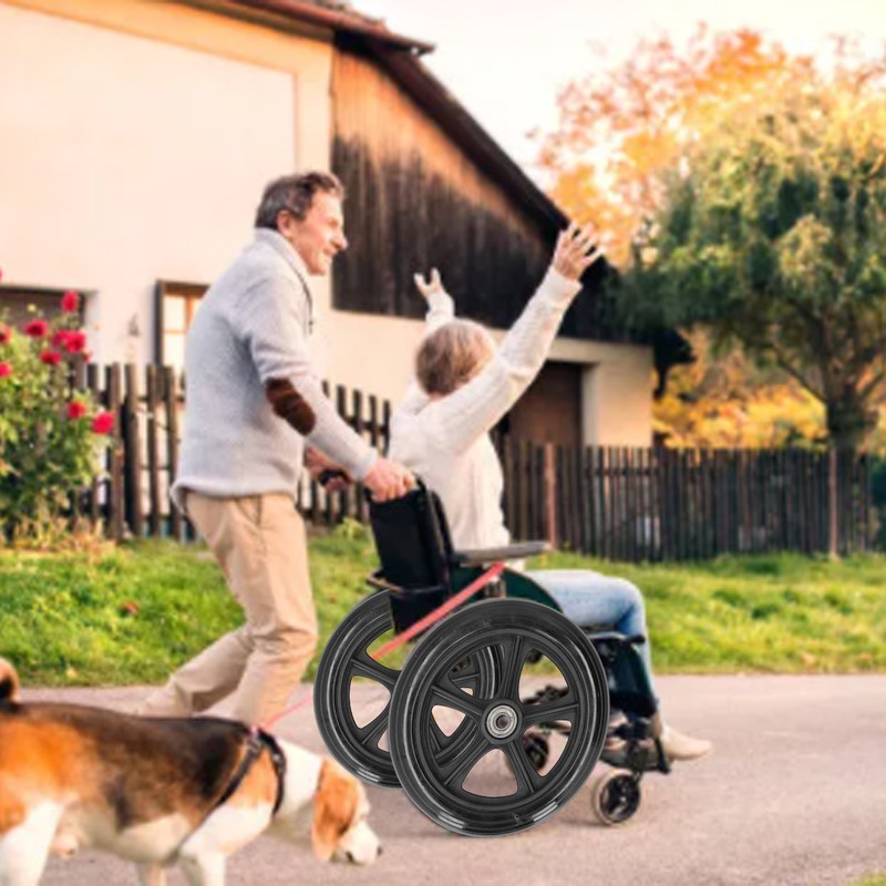 Wheelchair Wheel Replacement 16cm PU Walker Caster Accessory with Ball