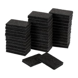 uxcell Furniture Pads, 36Pcs 1.4"x0.9" - Rectangle Self Adhesive Felt Furniture Pads, Hardwood Floor Protectors for Furniture Feet Chairs Legs (Black)