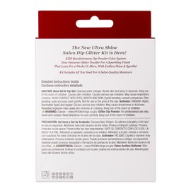 KISS Salon Dip, Dip Powder Nail Kit, Includes 7g Base Gel, 7g Top Gel, 7.5ml Activator, 9g Pink Glitter Dip Powder, Dusting Sponge, Replacement Gel Brush, Nail File, Manicure Stick