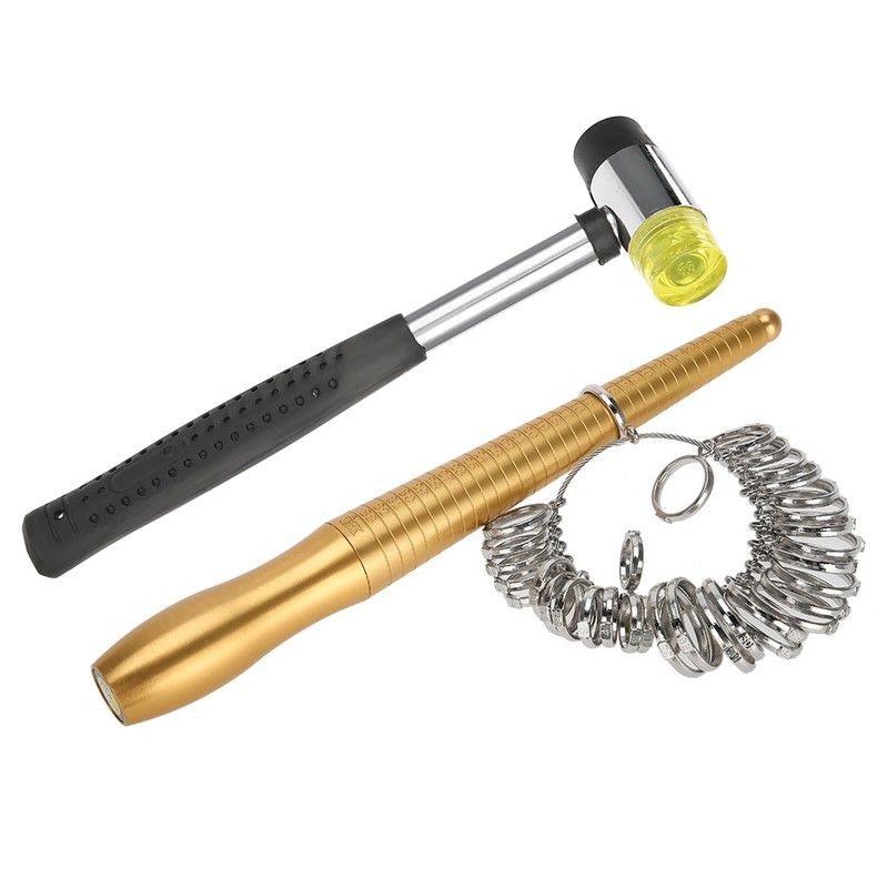 3pcs / Set Ring Mandrel Sizer Finger Measuring Stick Handle