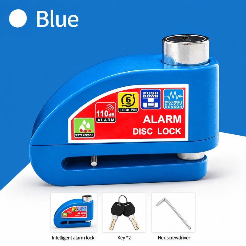 Motorcycle Disc Brake Alarm Lock for Theft Deterrence – 110dB