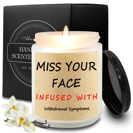 AharHora Candle Gifts for Women Men, Vanilla Scented Candle Miss Your Face Candle, Long Distance Relationship Gift Thinking of You Gift, Funny Friendship Candle for Best Friend Bestie Coworker