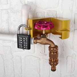Outdoor Faucet Lock System -Gate Valve LockoutDevice -Prevent Water Theft by Cover and Code Lock,Stop Unauthorized use Vandalism,Faucet Protection Cover (Password Hanging Lock...Yellow