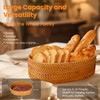 Bread Basket with Warming Stone with Cotton Cloths - Terracotta