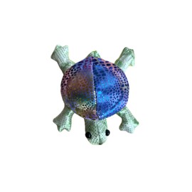 LK Trend & Style Sand Animal Turtle Worry Stone, 11 cm, Plush Toy with Sand Filling, Multicoloured (Turquoise Shimmering)