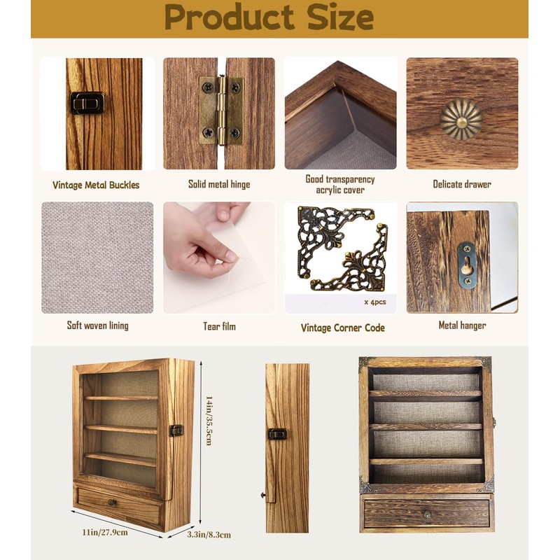 LITAITAI 11 x 14inch Shadow Box Frame with 1 Drawer