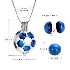 AIWENXI Football Cremation Jewellery for Ashes Hollow Football Urn Necklace for Women for Men Memorial Urn Locket Ash Pendant, Stainless Steel
