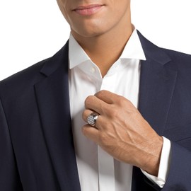 JOOP! Men's Stainless Steel Ring, Bicolour, Comes in Jewellery Gift Box, Stainless Steel, No Gemstone