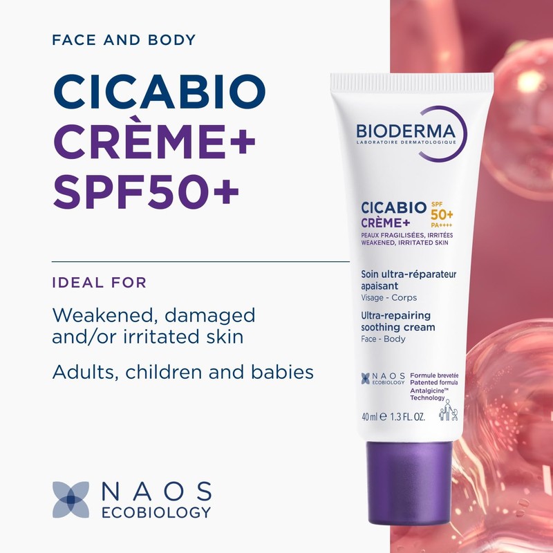 Bioderma Cicabio Cream SPF50+ Repairing Healing Cream DUO PACK 2x40ml