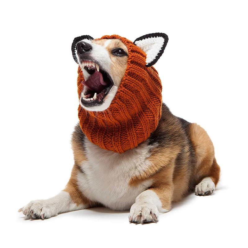 Zoo Snoods Fox Costume - Knit Dog Snood Ear Wrap