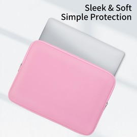 RAINYEAR 16 Inch Laptop Sleeve Protective Soft Case with Accessories Pouch, Specially Compatible with 16" MacBook Pro M1 M2 M3 M4 Pro/Max A2141 A2485 A2780 A2991 A3403 A3186 (Pink, Upgraded Version)