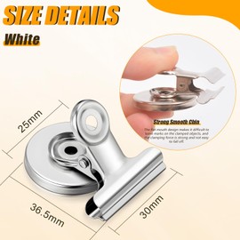 20 Pack Magnetic Clips Heavy Duty, Silver Fridge Magnet Clips Scratch-Resistant Fridge Magnets with Clips Strong Whiteboard Magnet for Notice Board, Kitchen, Office, Display
