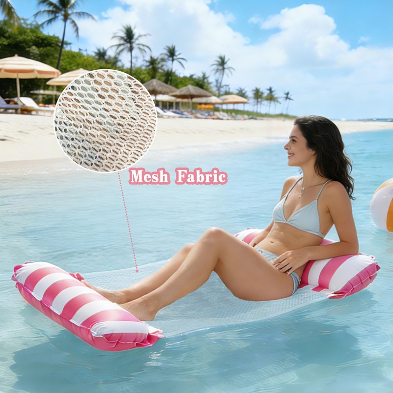 2 Pack Pool Inflatables for Adults, 4-in-1 Inflatable Pool Floats