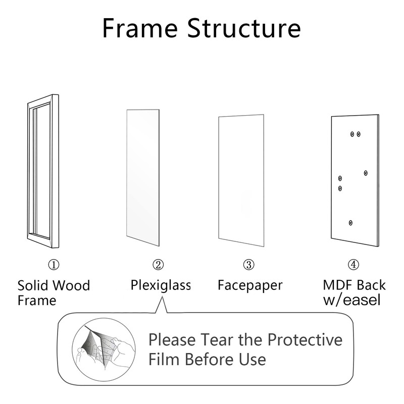 Veelot A4 Photo Frame, Black Solid Wood Photo Frame, Set