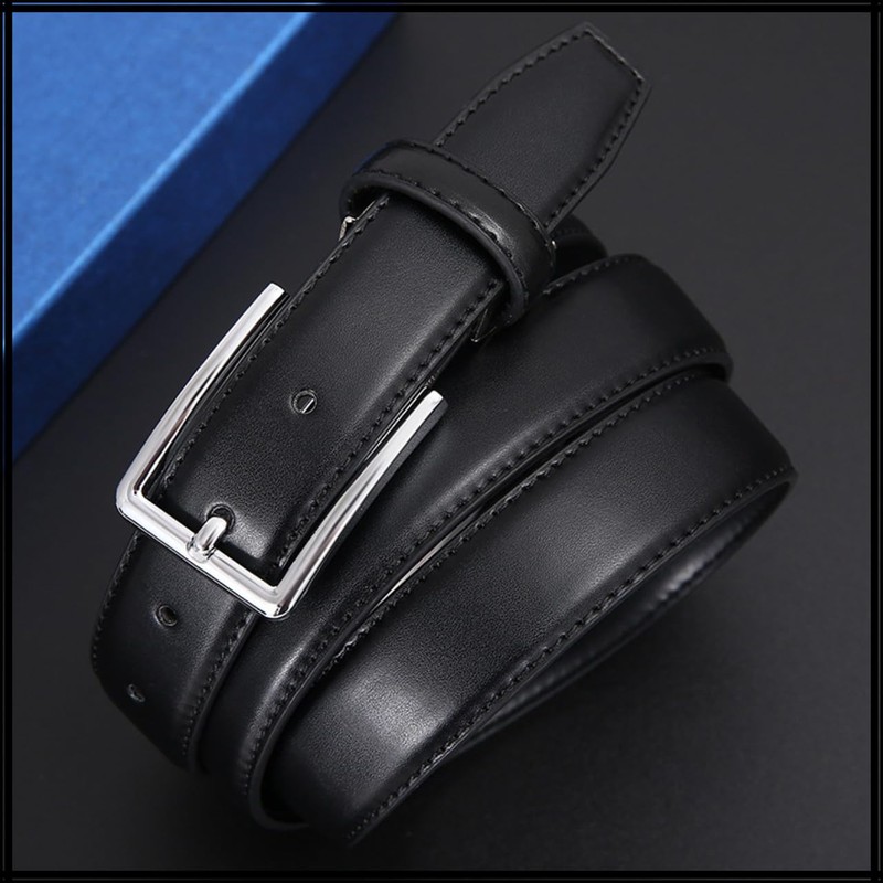 White Fang BT879 Men's Belt, Crocodile Pattern, PU Leather, Stylish,