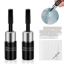 Kunsia Cracked Windshield Repair Kit (2pcs) Windshield Repair Kit for Chips and Car Windshield Crack Repair Kit for Fix Bullseyes Half-Moon Cracks Star-Shaped Damage Long Line Cracks