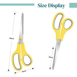 Scissors Bulk 6 Pack,8" Multipurpose Heavy Duty Sharp Scissors,Stainless Steel Sewing Craft Shears for Home Office High/Middle School, Xnluothsk